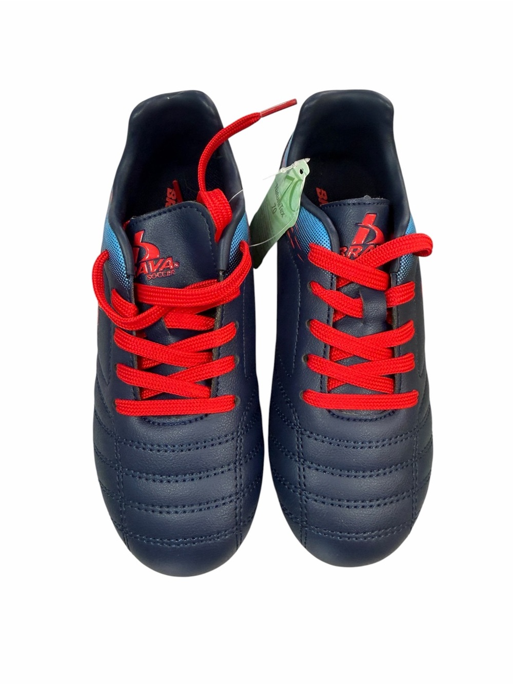 Kids Navy and Red Athletic Soccer Shoes - Picture 2 of 6